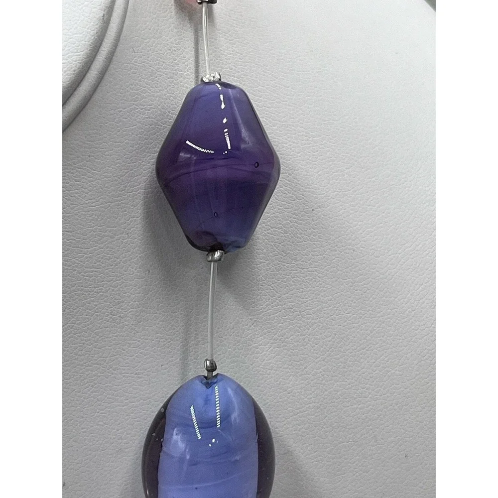 Sent Designers Marina Susanna Murano Handmade Purple‎ Italy Handcrafted Necklace